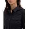 imageWomens Retro Long Sleeve Cool Blue Solid Western ShirtBlack