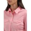 imageWomens Retro Long Sleeve Cool Blue Solid Western ShirtPink