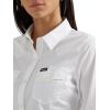 imageWomens Retro Long Sleeve Cool Blue Solid Western ShirtWhite