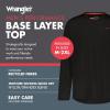 imageWrangler  Men Long Sleeve Base Layer Black  Thermal Cold Weather TopBlack