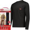 imageWrangler  Mens Long Sleeve Thermal Shirt Black  Cold Weather Base Layer Shirts  Thermal Underwear for MenBlack