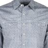 imageWrangler Black Retro Long Sleeve Mens Western Snap Shirt MVR532XBlue