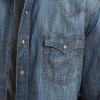 imageWrangler Black Retro Long Sleeve Mens Western Snap Shirt MVR532XBlue Denim