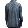 imageWrangler Black Retro Long Sleeve Mens Western Snap Shirt MVR532XBlue Denim