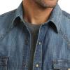 imageWrangler Black Retro Long Sleeve Mens Western Snap Shirt MVR532XBlue Denim