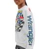imageWrangler Boys X Hot Wheels Youth Crewneck Rodeo PulloverWhite