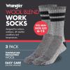 imageWrangler Mens Blended Wool Work Socks  Crew Socks for Hiking Boots ampamp AllWeather Wear with Arch Support  Size 612Black