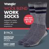 imageWrangler Mens Blended Wool Work Socks  Crew Socks for Hiking Boots ampamp AllWeather Wear with Arch Support  Size 612Blue