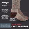 imageWrangler Mens Blended Wool Work Socks  Crew Socks for Hiking Boots ampamp AllWeather Wear with Arch Support  Size 612Brown
