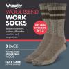imageWrangler Mens Blended Wool Work Socks  Crew Socks for Hiking Boots ampamp AllWeather Wear with Arch Support  Size 612Green