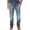 imageWrangler Mens Retro Slim Fit Boot Cut Green JeansBlue