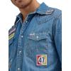 imageWrangler Mens X Hot Wheels Denim Work ShirtLight Blue Denim