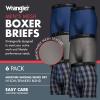imageWrangler Mesh Quick Dry Comfort Stretch Mens Boxer Briefs NylonSpandex Blend 6Pack MoistureWicking AntiOdorCharcoalBlue Buffalo PlaidPo
