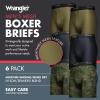 imageWrangler Mesh Quick Dry Comfort Stretch Mens Boxer Briefs NylonSpandex Blend 6Pack MoistureWicking AntiOdorDuffle GreenGreen CamoBlack