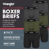 imageWrangler Ranger Mens Active Stretch Boxer Briefs MoistureWicking 4Way Stretch Gusseted Design 6PackCharcoal  Military Green  Blk
