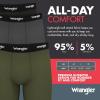 imageWrangler Ranger Mens Active Stretch Boxer Briefs MoistureWicking 4Way Stretch Gusseted Design 6PackCharcoal  Military Green  Blk