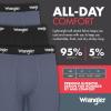 imageWrangler Ranger Mens Active Stretch Boxer Briefs MoistureWicking 4Way Stretch Gusseted Design 6PackTurbulance Grey  Black