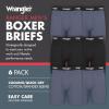imageWrangler Ranger Mens Active Stretch Boxer Briefs MoistureWicking 4Way Stretch Gusseted Design 6PackTurbulance Grey  Black