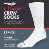 imageWrangler Ultra Dry Crew Socks for Men  12 Pack Full Cushion Arch Support MoistureWicking Steel Toe  Size 1315White