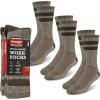 imageWrangler Mens Blended Wool Work Socks  Crew Socks for Hiking Boots ampamp AllWeather Wear with Arch Support  Size 612Green