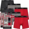 imageWrangler Mens Cooling Boxer Briefs 6 Inseam MoistureWicking Stretch Fabric Pack of 6 Quick DryRedBlackCharcoal