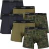 imageWrangler Mesh Quick Dry Comfort Stretch Mens Boxer Briefs NylonSpandex Blend 6Pack MoistureWicking AntiOdorDuffle GreenGreen CamoBlack