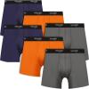 imageWrangler Mesh Quick Dry Comfort Stretch Mens Boxer Briefs NylonSpandex Blend 6Pack MoistureWicking AntiOdorNavyOrangeGrey