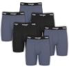 imageWrangler Ranger Mens Active Stretch Boxer Briefs MoistureWicking 4Way Stretch Gusseted Design 6PackTurbulance Grey  Black