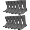 imageWrangler Ultra Dry Crew Socks for Men  12 Pack Full Cushion Arch Support MoistureWicking Steel Toe  Size 1315Grey