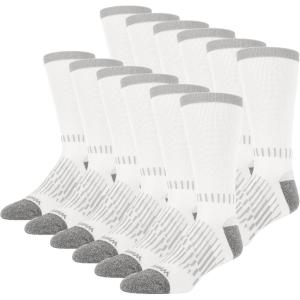 imageWrangler  Peak Mens Crew Socks  Durable Half Cushion Socks with Arch SupportWhite