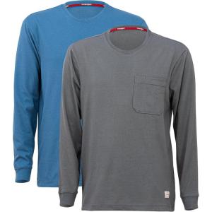 imageWrangler Long Sleeve Layering Tee Shirts for Men Core Mens Layering TShirtCharcoalStn Blue