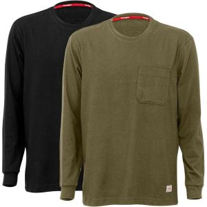 imageWrangler Long Sleeve Layering Tee Shirts for Men Core Mens Layering TShirtGreenBlack