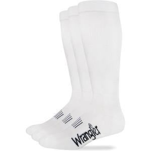 imageWrangler Mens Western Boot Socks Three PairsWhite