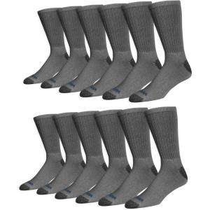 imageWrangler Ultra Dry Crew Socks for Men  12 Pack Full Cushion Arch Support MoistureWicking Steel Toe  Size 1315Grey