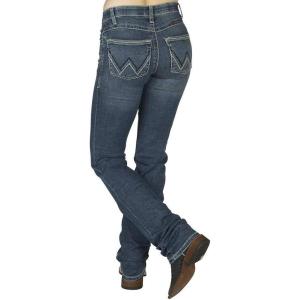 imageWrangler Womens Willow Mid Rise Performance Waist Boot Cut Ultimate Riding JeanDavis