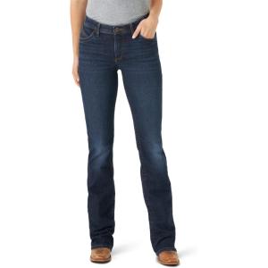 imageWrangler Womens Willow Mid Rise Performance Waist Boot Cut Ultimate Riding JeanMaggie