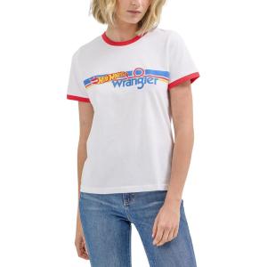 imageWrangler Womens X Hot Wheels Logo Ringer TeeWhite