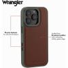 imageWITHit Wrangler Heritage Inlay Leather Phone Case Military Green Edge Compatible with iPhone Brown 15 ProBrown