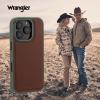 imageWITHit Wrangler Heritage Inlay Leather Phone Case Military Green Edge Compatible with iPhone Brown 15 ProBrown