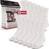 imageWrangler  Mens Socks  Cushion Work Crew Socks Size 612 12 PackWhite