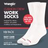 imageWrangler  Mens Socks  Cushion Work Crew Socks Size 612 12 PackWhite