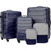 imageWrangler 5 Piece Luggage ampamp Travel Accessories Set BlueBlue