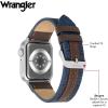 imageWrangler Denim ampamp Leather Band for Apple Watch Western Style Fits all Apple Watch Series and SizesDenim