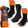 imageWrangler HiVis Work Socks for Men  Cushioned Crew Boot Socks with Arch Support Reinforced Heel ampamp Toe  Size 612BlackOrange