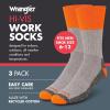imageWrangler HiVis Work Socks for Men  Cushioned Crew Boot Socks with Arch Support Reinforced Heel ampamp Toe  Size 612Grey HeatherOrange