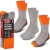 imageWrangler HiVis Work Socks for Men  Cushioned Crew Boot Socks with Arch Support Reinforced Heel ampamp Toe  Size 612Grey HeatherOrange