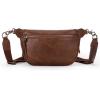 imageWrangler Large Fanny Packs for Women Waist Bag Travel Belt Bags Crossbody Sling PurseADark Brown