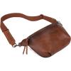 imageWrangler Large Fanny Packs for Women Waist Bag Travel Belt Bags Crossbody Sling PurseBDistressed Brown
