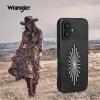 imageWrangler Leather Embroidered iPhone Case  Western Star Compatible with iPhone Cream 16 Pro MaxBlack