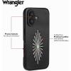 imageWrangler Leather Embroidered iPhone Case  Western Star Compatible with iPhone Cream 16 Pro MaxBlack